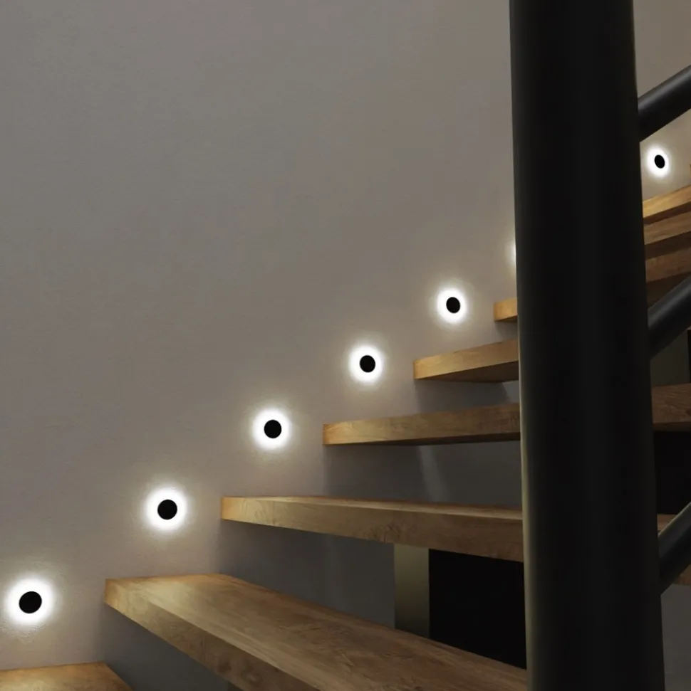 Oprawa Podtynkowa Schodowa OTI Czarny Barwa Ciepła 0,6W LED 7cm