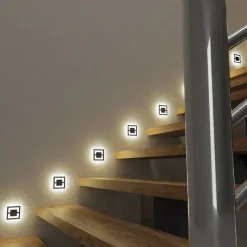Oprawa Podtynkowa Schodowa QUADRO Biały Barwa Ciepła 0,6W 12V Czujnik Ruchu