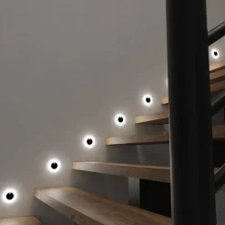 Oprawa Podtynkowa Schodowa OTI Czarny Barwa Neutralna 0,6W LED 7cm Czujnik Ruchu