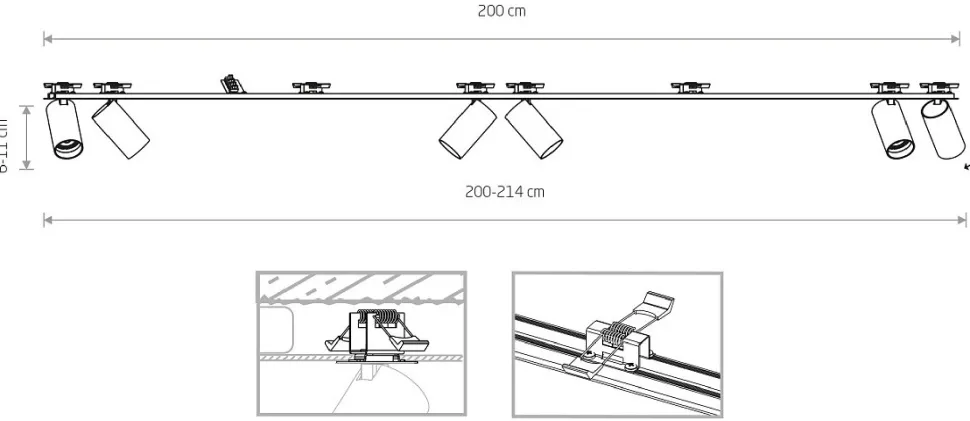 Oprawa Podtynkowa SPOT MONO SURFACE Czarny 6xGU10