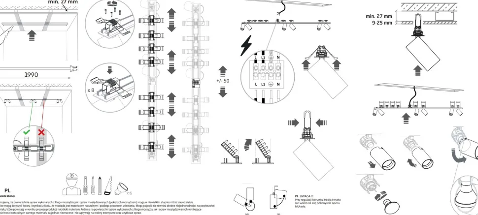 Oprawa Podtynkowa SPOT MONO SURFACE Czarny 6xGU10