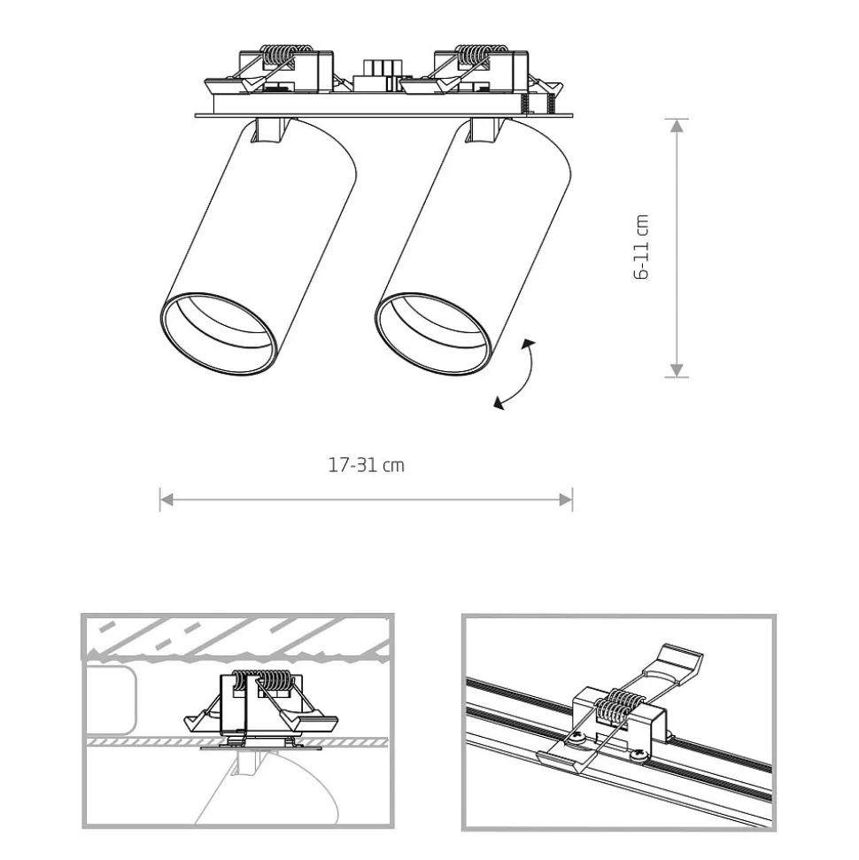 Oprawa Podtynkowa SPOT MONO SURFACE Biały 2xGU10