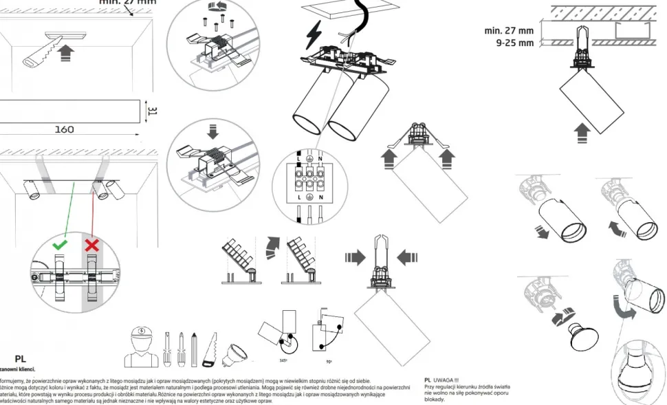 Oprawa Podtynkowa SPOT MONO SURFACE Biały 2xGU10