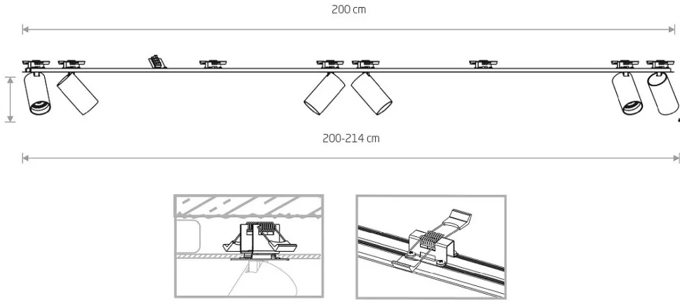 Oprawa Podtynkowa SPOT MONO SURFACE Biały Złoty 6xGU10