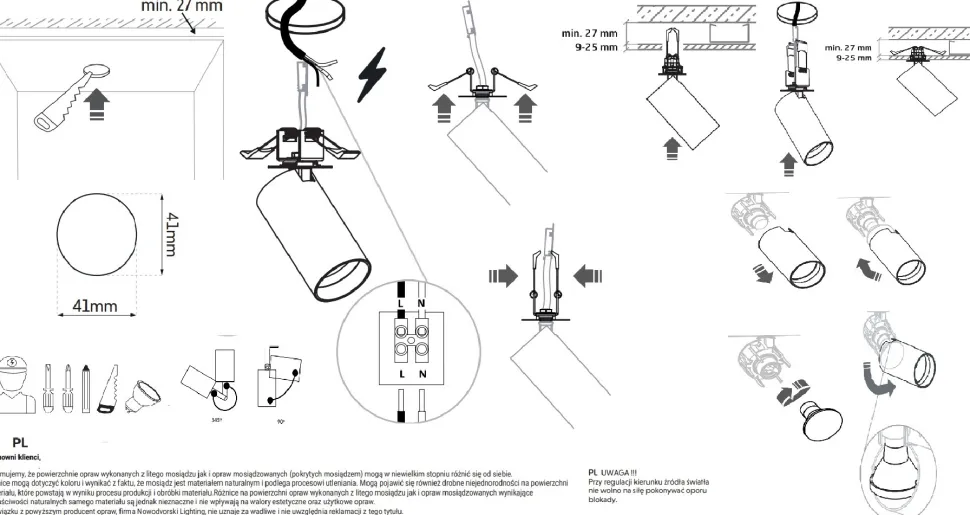 Oprawa Podtynkowa SPOT MONO SURFACE Czarny 1xGU10