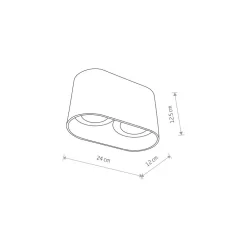 Oprawa Sufitowa OVAL Czarny 2xGU10 ES111