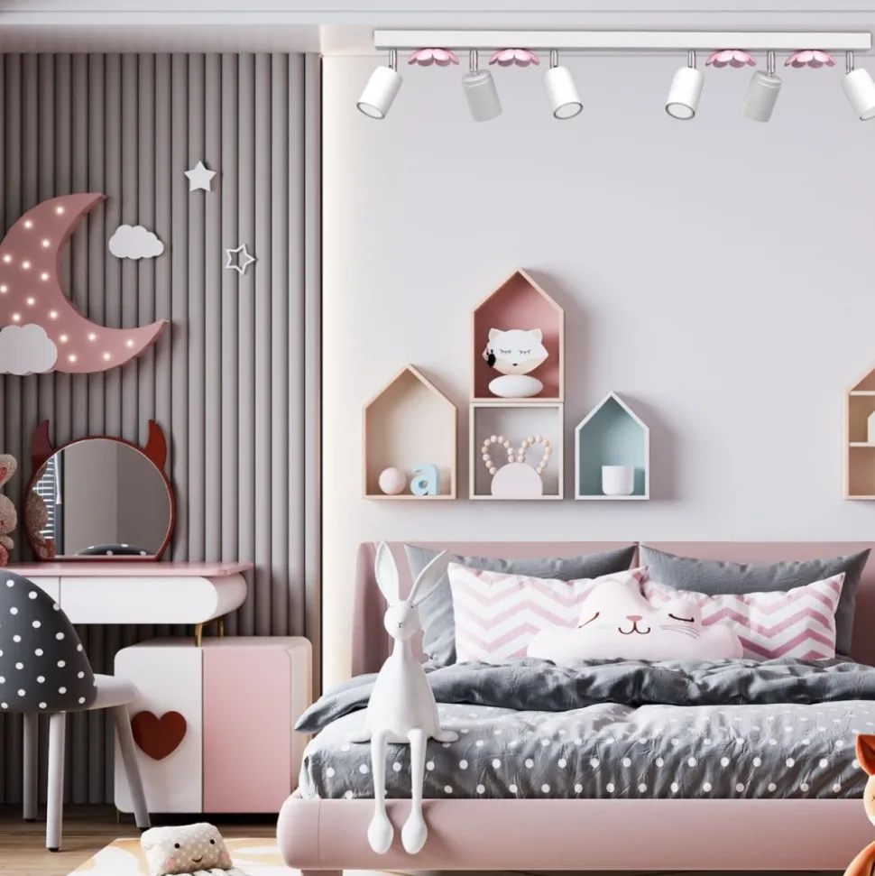 Oprawa Sufitowa Spot FLOWER Biały Różowy 6xGU10