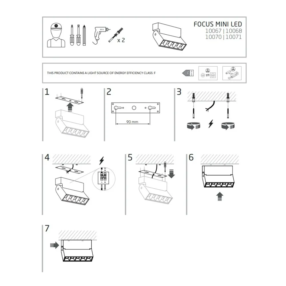 Oprawa Natynkowa FOCUS Czarny 10W LED 3000K * Nowodvorski