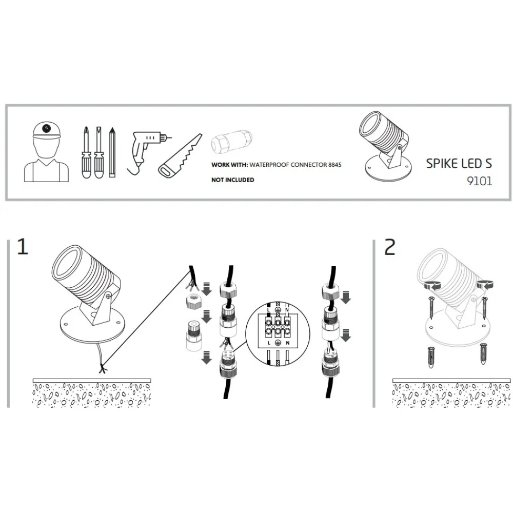 Oprawa ogrodowa do Podbitki SPIKE Czarny 5W LED 3000K IP54 * Nowodvorski Clearance