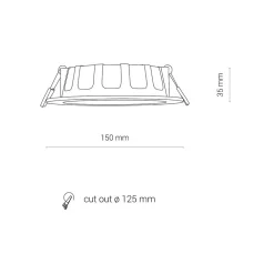 Oprawa Podtynkowa CL Biały 10W LED 4000K IP44/20 15cm * Nowodvorski