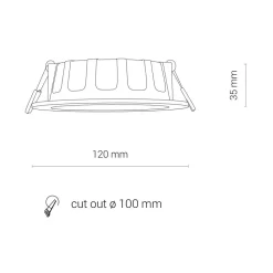 Oprawa Podtynkowa CL Biały 24W LED 4000K IP44/20 22,5cm * Nowodvorski New