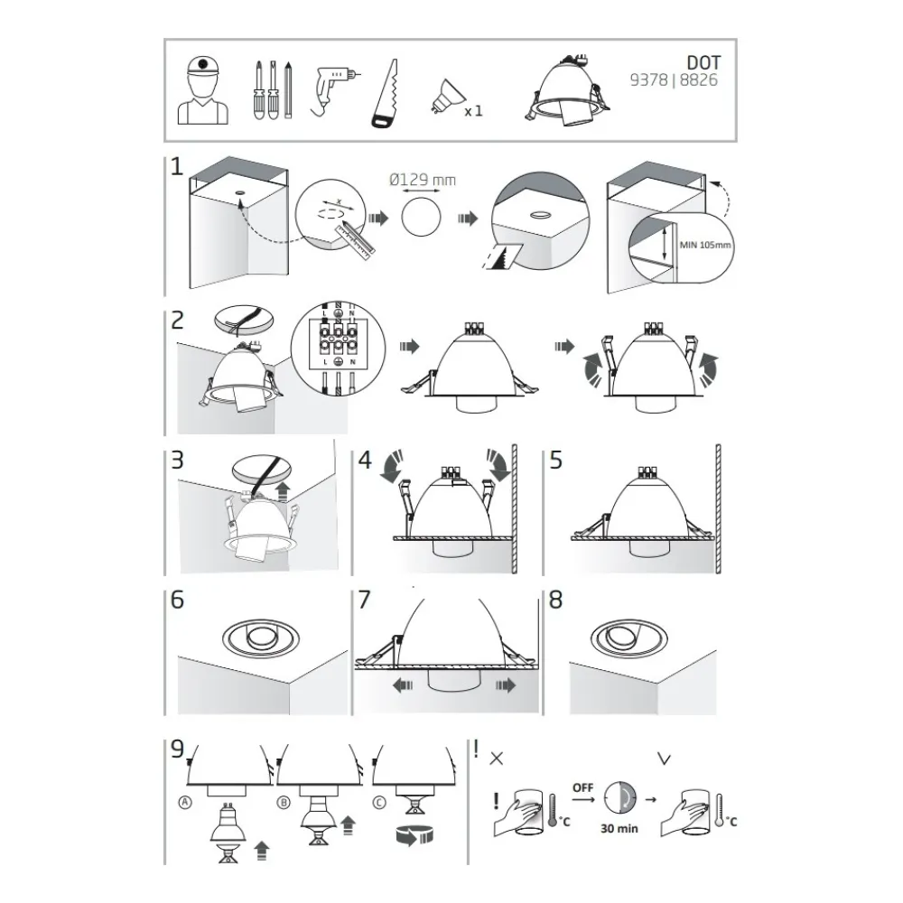 Oprawa Podtynkowa DOWNLIGHT Czarny 1xGU10 IP20 * Nowodvorski Best