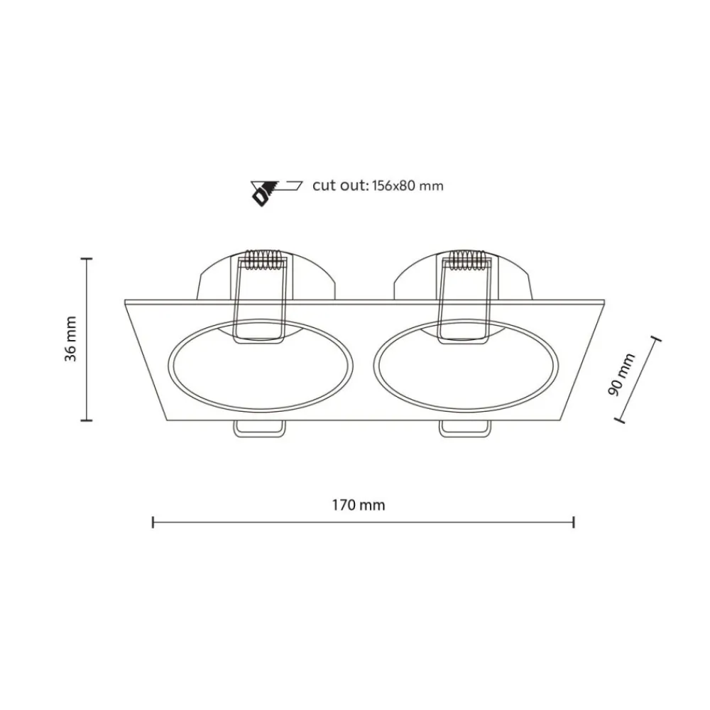 Oprawa podtynkowa PRISMA DUO czarna 2xGU10 * TK Lighting Discount