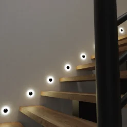 Oprawa Podtynkowa Schodowa OTI Czarny Barwa Ciepła 0,6W LED 7cm Czujnik Ruchu * Eko-light Discount