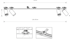 Oprawa Podtynkowa SPOT MONO SURFACE Biały Złoty 4xGU10 * Nowodvorski Clearance