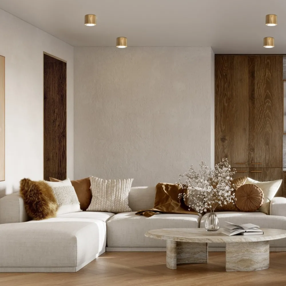 Oprawa Punktowa DOWNLIGHT WOOD Brązowy 1xGX53 Okrągły * Luminex Best