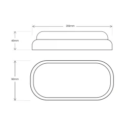 Oprawa sufitowa DAVO Owalna Czarna 8W LED 4000K IP64 * Eko-light Outlet
