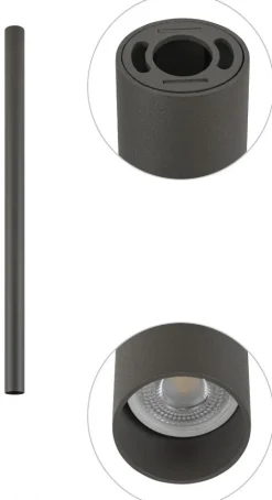 Oprawa Sufitowa FOURTY S Ciemny Szary 1xGU10 75cm * Nowodvorski Sale
