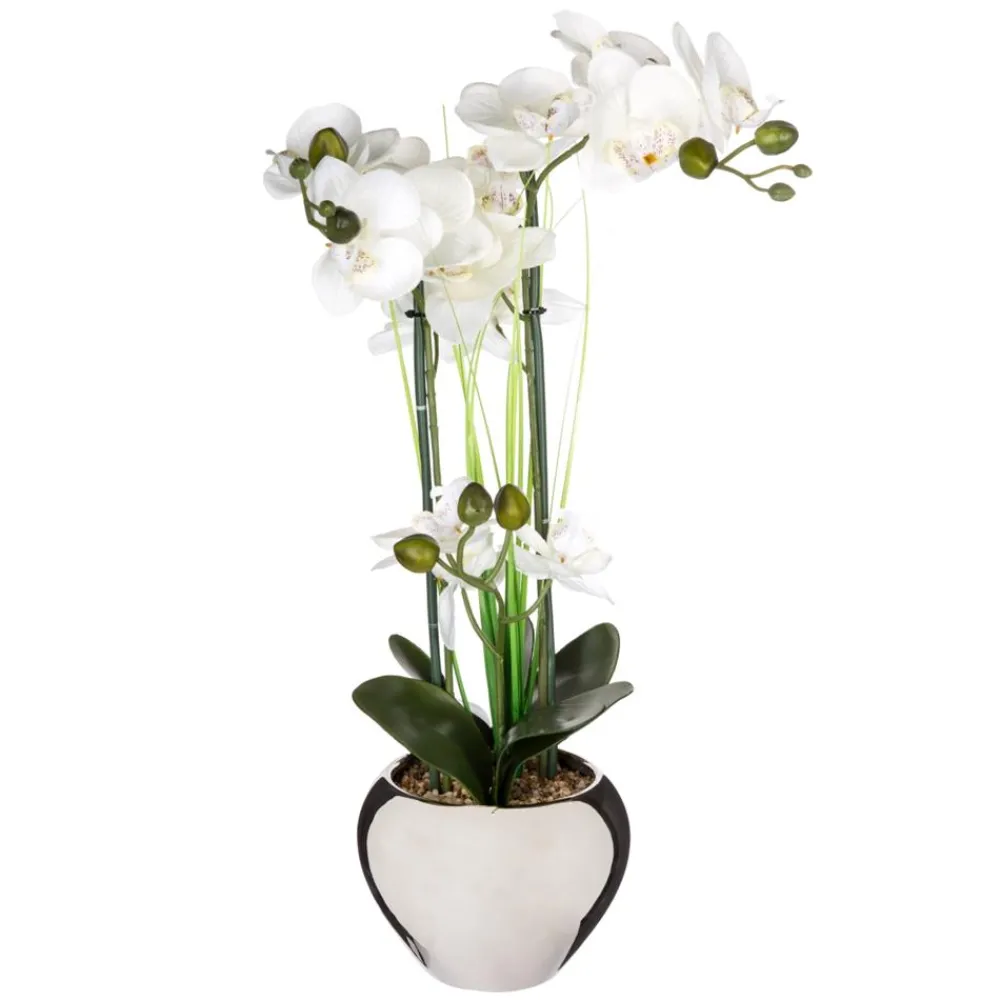 Orchidea w srebrnej doniczce 53 cm * Atmosphera Hot