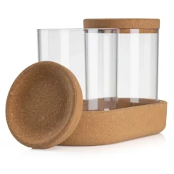 Organizer na kosmetyki z bambusową podstawą 3-elementowy