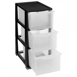Organizer z 3 szufladami czarny 60 cm