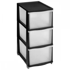 Organizer z 3 szufladami czarny 60 cm