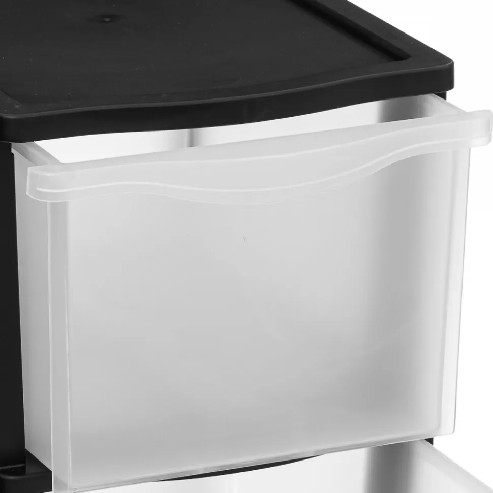 Organizer z 3 szufladami czarny 60 cm
