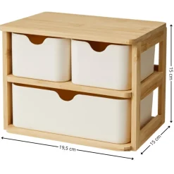 Organizer z 3 szufladami w bambusowej ramie