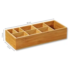 Organizer bambusowy z przegródkami 36x15xh7,5 cm * Kesper
