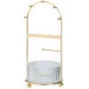 Organizer na biżuterię ze szklanym pojemnikiem złoty h25 cm * H&S Decoration Discount
