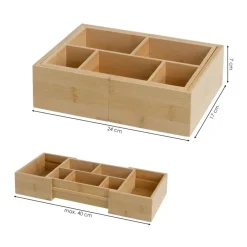 Organizer rozsuwany bambusowy 24x17x7 cm * HowHomely