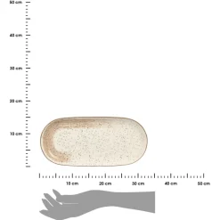 Owalna patera do serwowania 15,5x33 cm brązowa