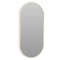 Owalne lustro ścienne aluminiowe 30x60 cm jasny brąz * HowHomely Best