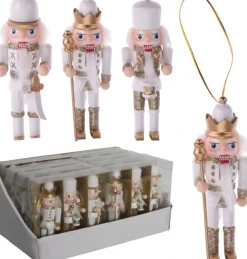 Ozdoby świąteczne Nutcracker białe 3 szt