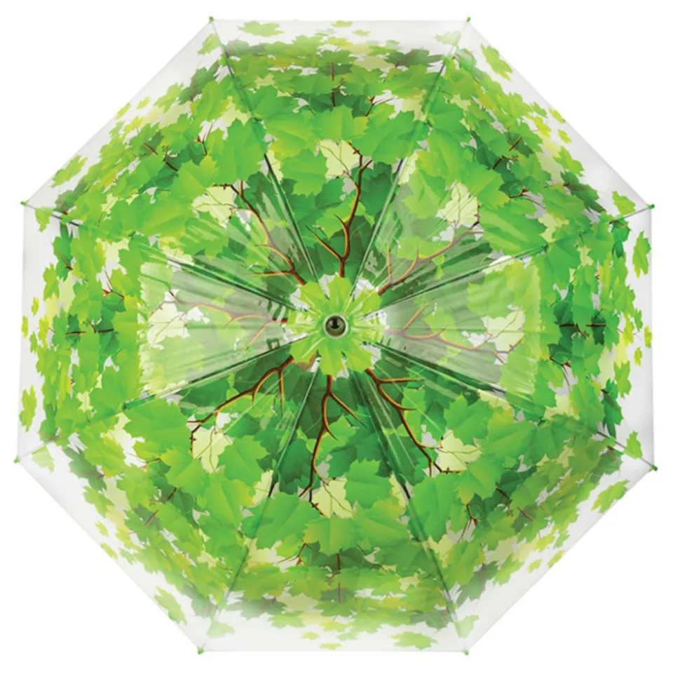 Parasol transparentny wiosenne liście