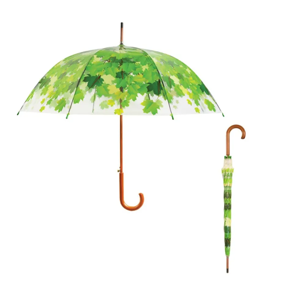 Parasol transparentny wiosenne liście