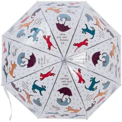 Parasolka transparentna „It’s raining cats and dogs” 86,5 cm