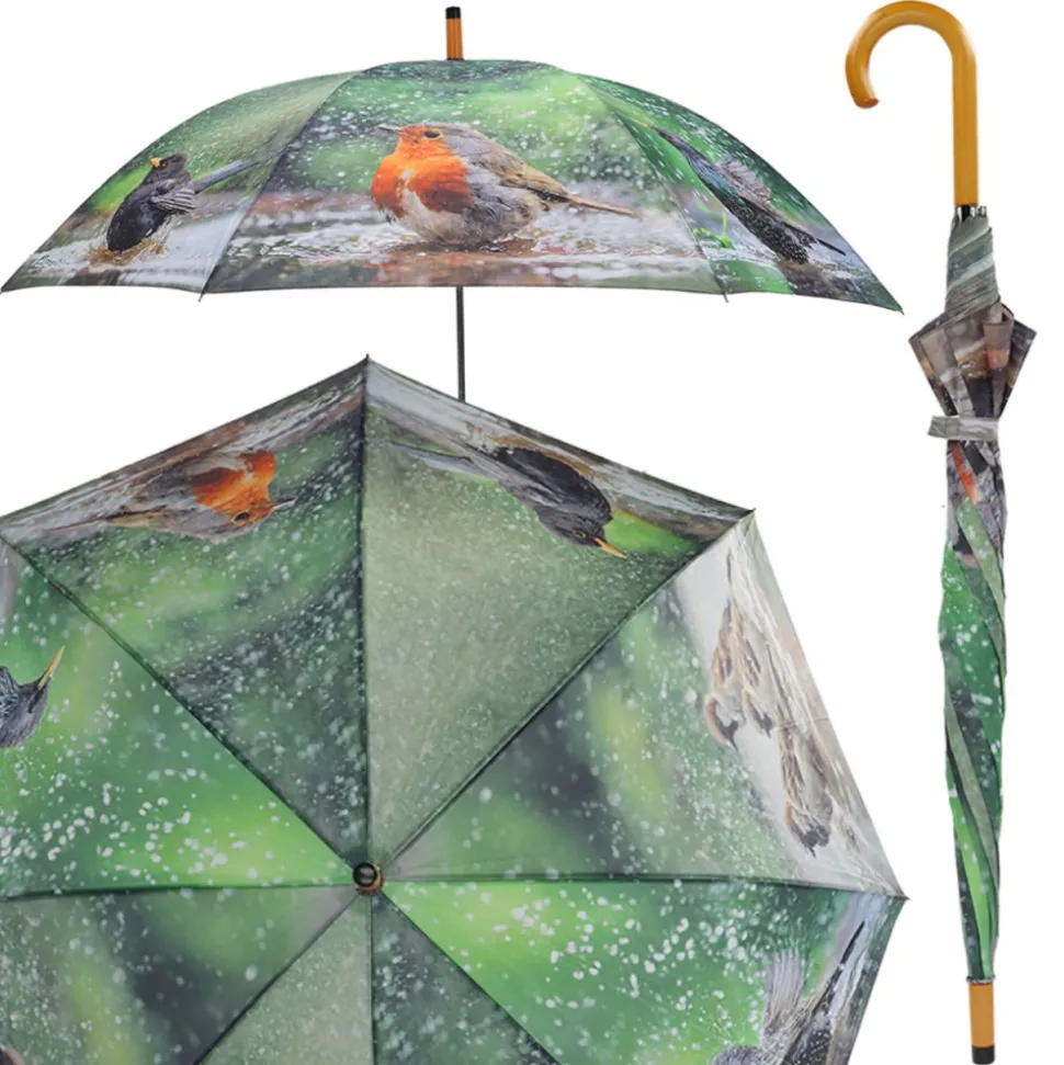 Parasolka z nadrukiem europejskich ptaków 119,5 cm