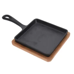 Patelnia żeliwna z bambusową deską 24 cm