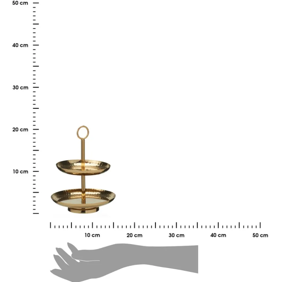 Patera dwupoziomowa złota 20 cm