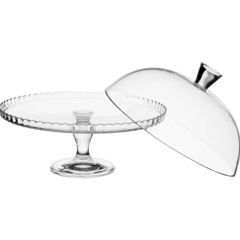 Patera szklana Lara z kloszem 32 cm