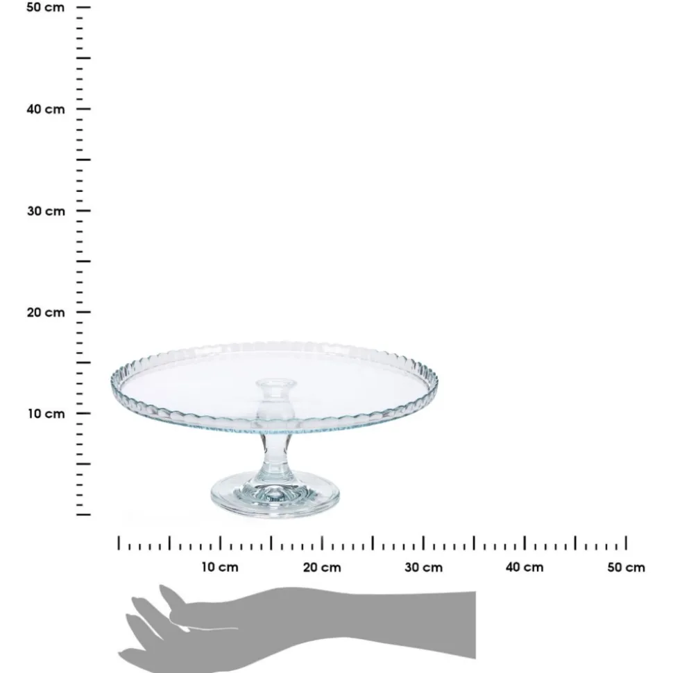 Patera szklana na nóżce 32 cm