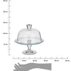 Patera szklana na nóżce z pokrywką 26 cm * PASABAHÇE Hot