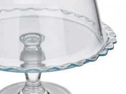 Patera szklana na nóżce z pokrywką 26 cm * PASABAHÇE Hot