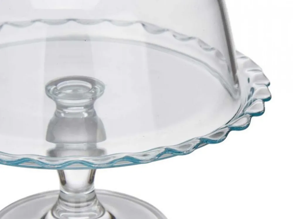 Patera szklana na nóżce z pokrywką 26 cm * PASABAHÇE Hot