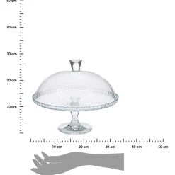 Patera szklana na nóżce z pokrywką 32 cm * PASABAHÇE Outlet