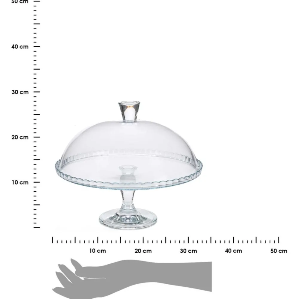 Patera szklana na nóżce z pokrywką 32 cm * PASABAHÇE Outlet