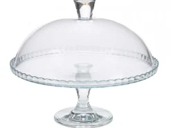 Patera szklana na nóżce z pokrywką 32 cm * PASABAHÇE Outlet