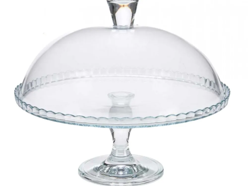 Patera szklana na nóżce z pokrywką 32 cm * PASABAHÇE Outlet