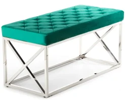 Pikowane siedzisko Nelja Silver Green * HowHomely Best